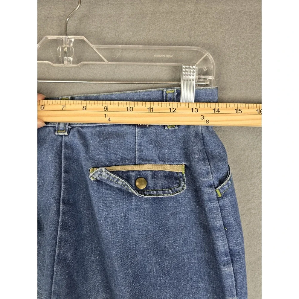 Vtg Levis High Waisted Wide Leg Jeans Blue Raw Hem White Tab Label Rare 28x24.5